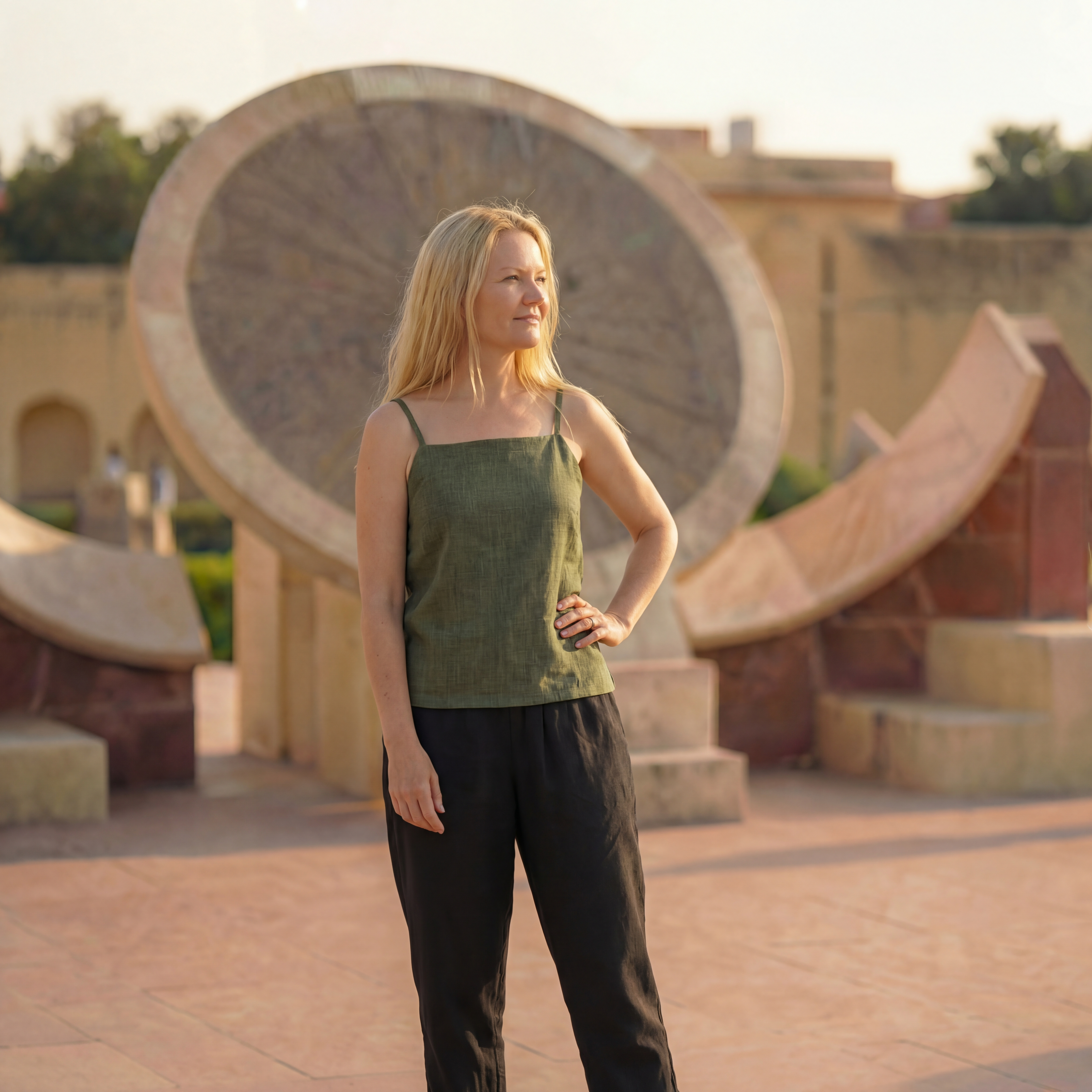 Moss Line Pure Linen Camisole