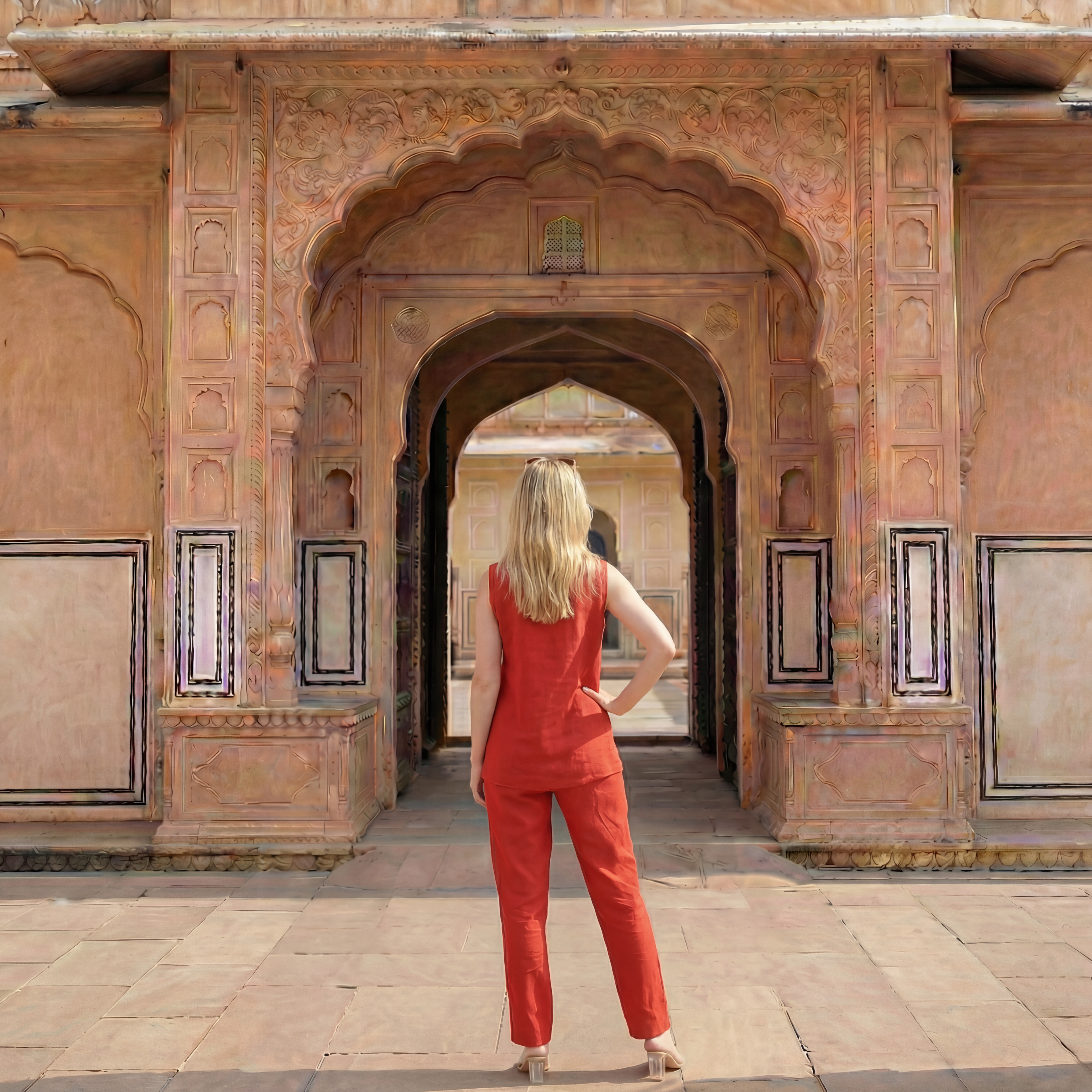 Blood Red Linen Co-Ord Set