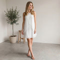 White Layered Shift Mini Dress