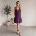 Wine Minimal Slip Mini Dress
