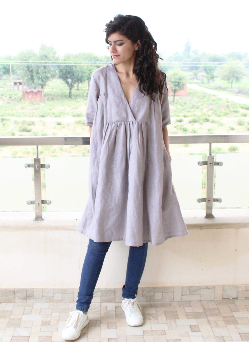 Loose Linen Smock Dress with Pockets, photo 3
