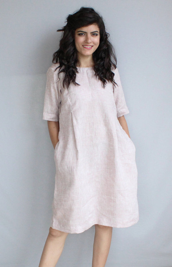 Loose Linen Midi Tunic Dress: Soft, Relaxed Fit - Plus Size Available