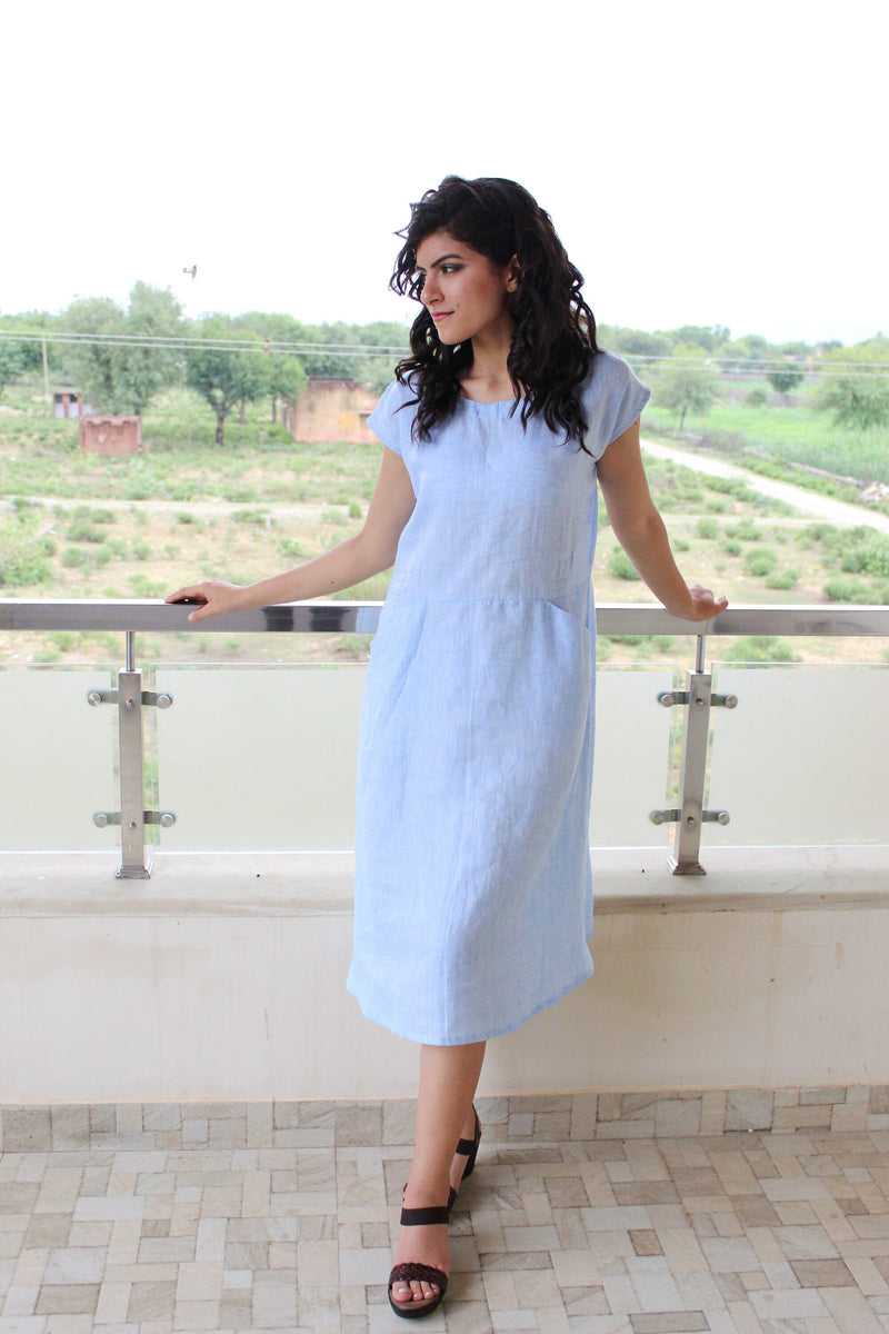 Washed Linen Tunic Dress with Pockets, photo 2