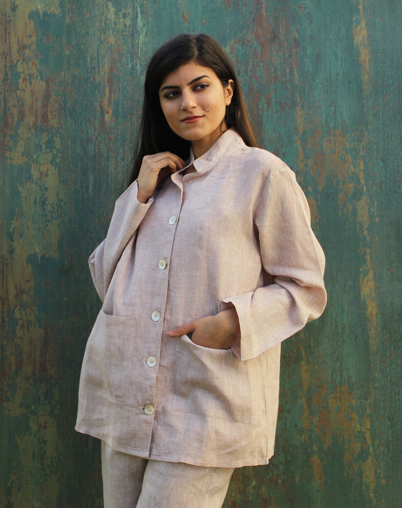 Linen Pajama Set, Women's Loungewear, Summer Matching 2 Two Piece Set, Linen Shirt and Pant