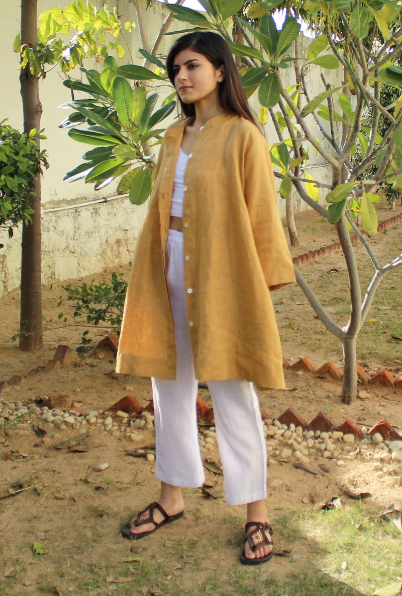 Loose Linen Dress: Long Sleeve Loungewear, Plus Size Available