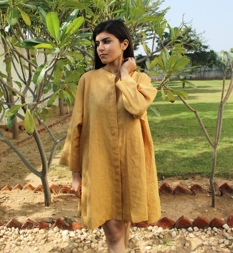 Loose Linen Dress: Long Sleeve Loungewear, Plus Size Available