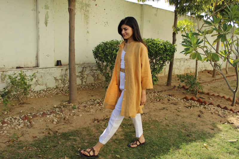 Loose Linen Dress: Long Sleeve Loungewear, Plus Size Available