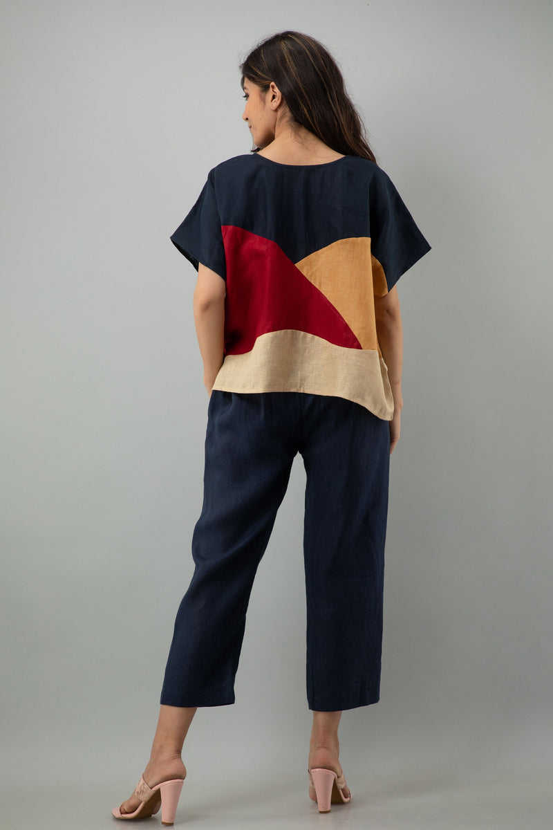 Colorblock Oversized Linen Top, photo 2