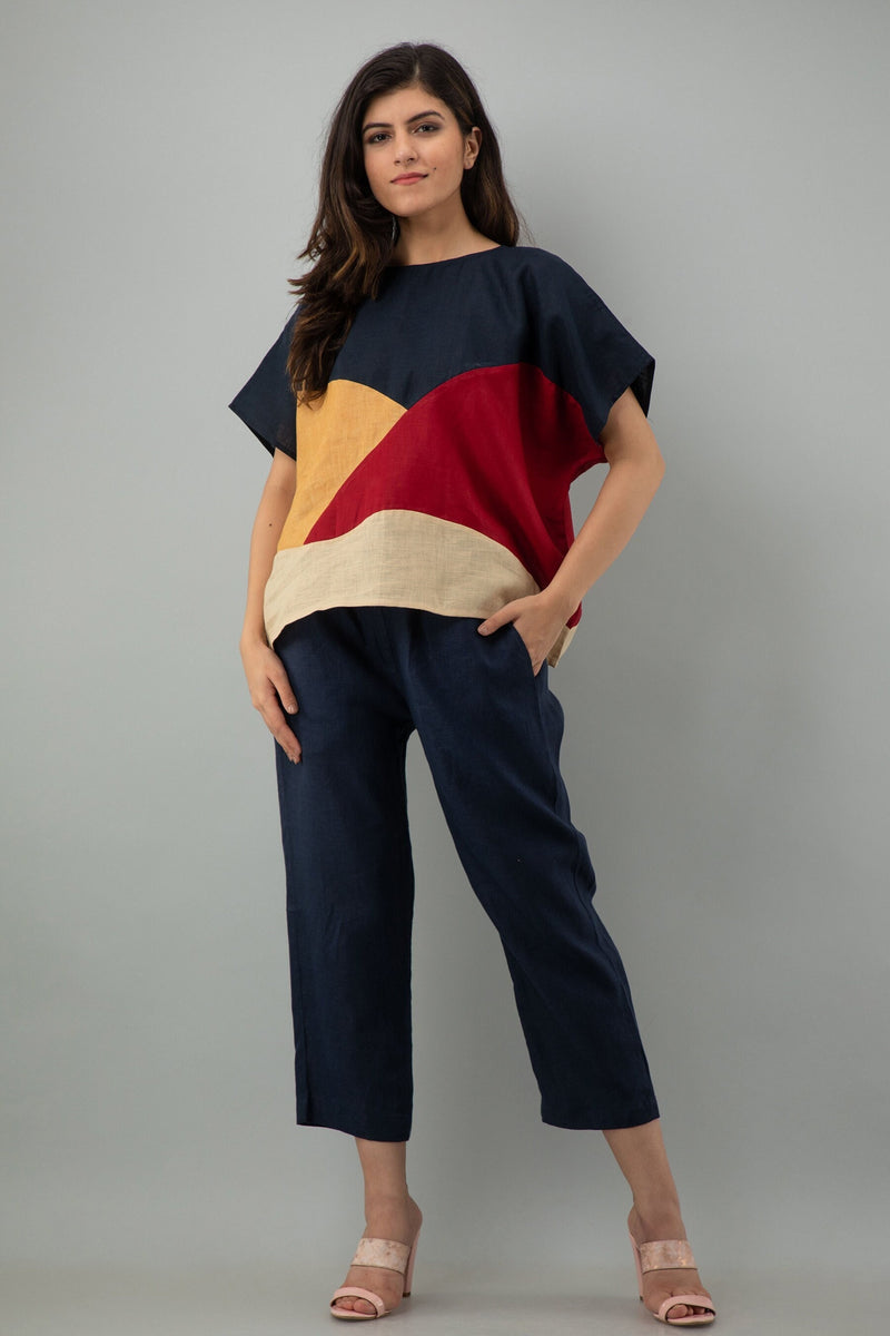 Colorblock Oversized Linen Top, photo 3