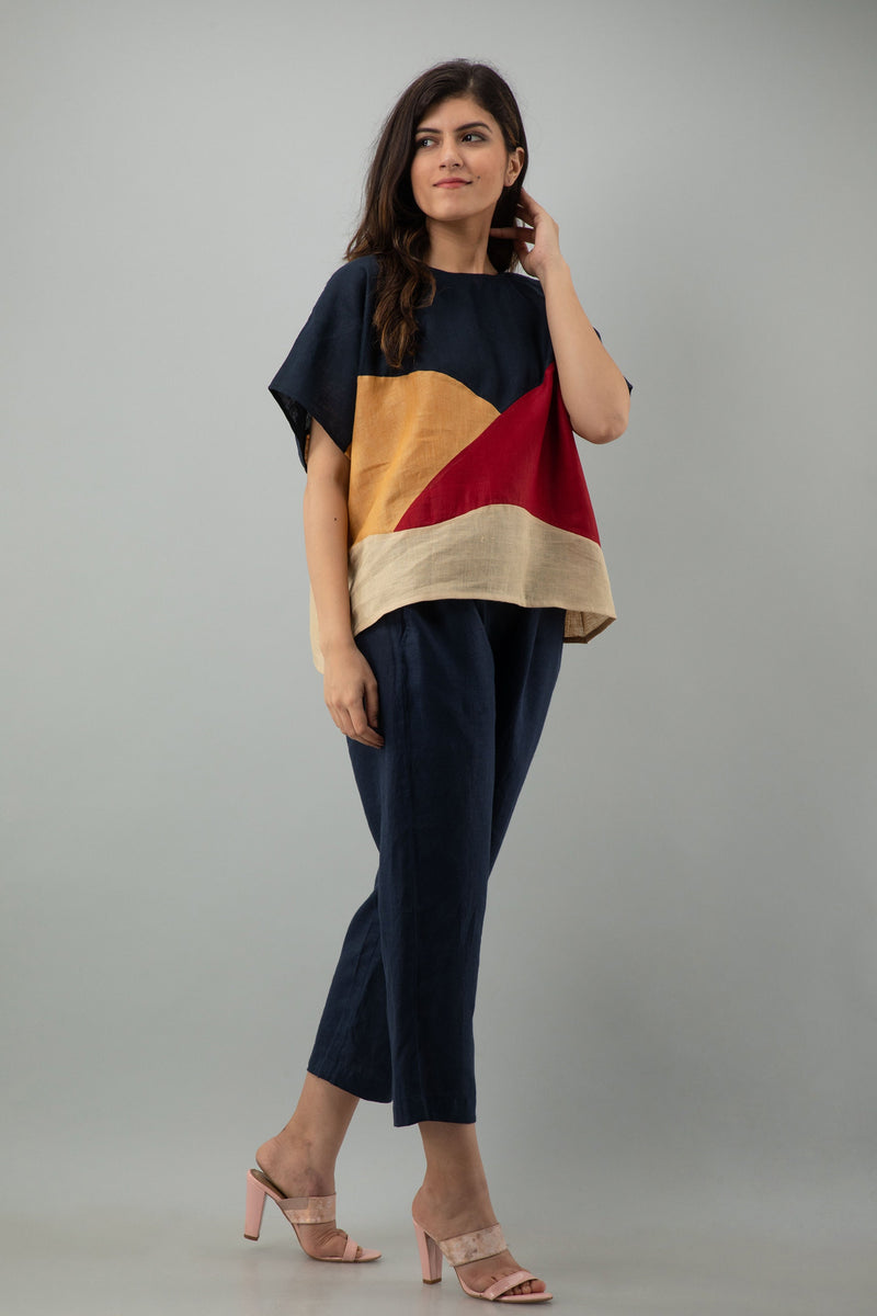Colorblock Oversized Linen Top, photo 4