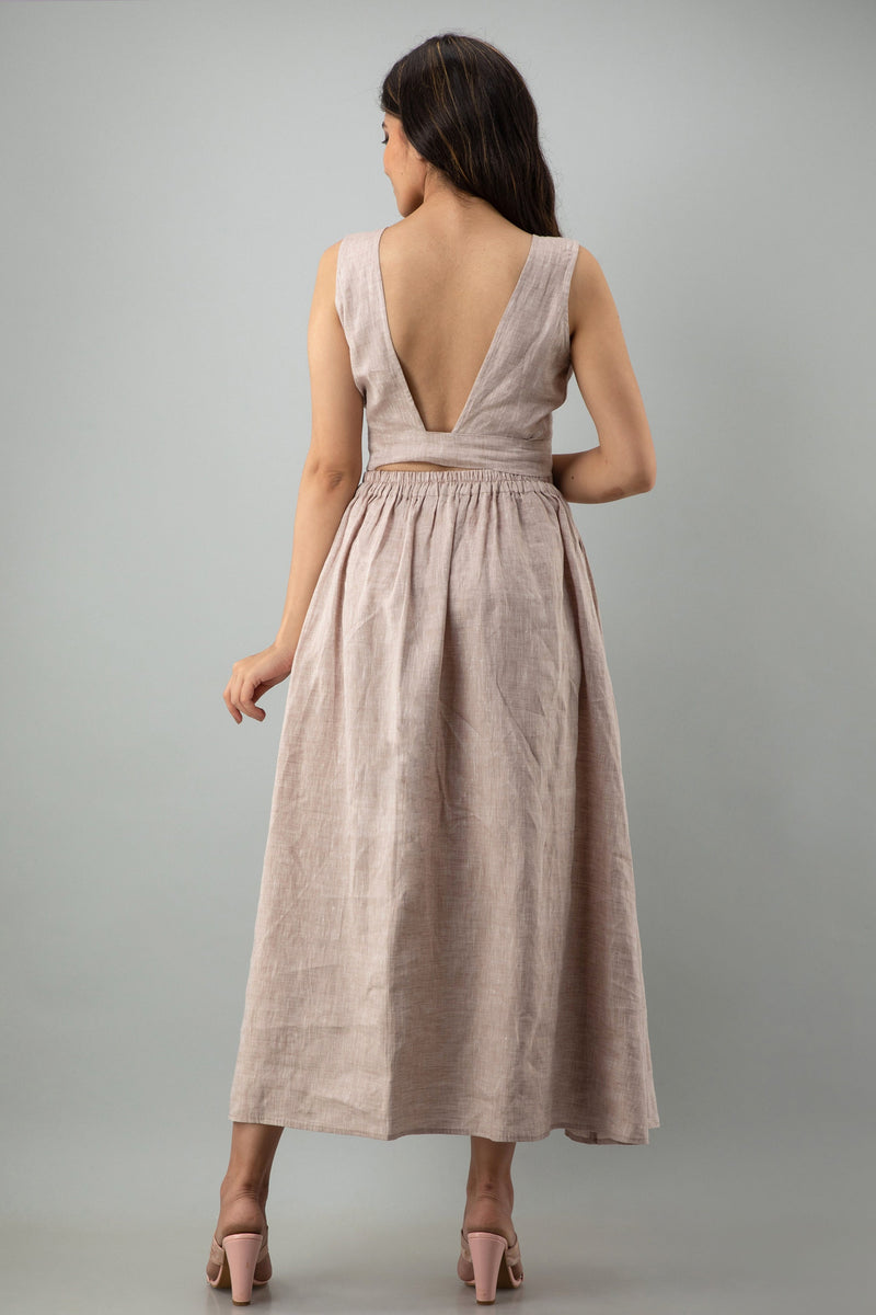 Linen Crop Top and Maxi Skirt Set, photo 3