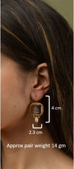 Dark Blue Intaglio Vintage Earrings