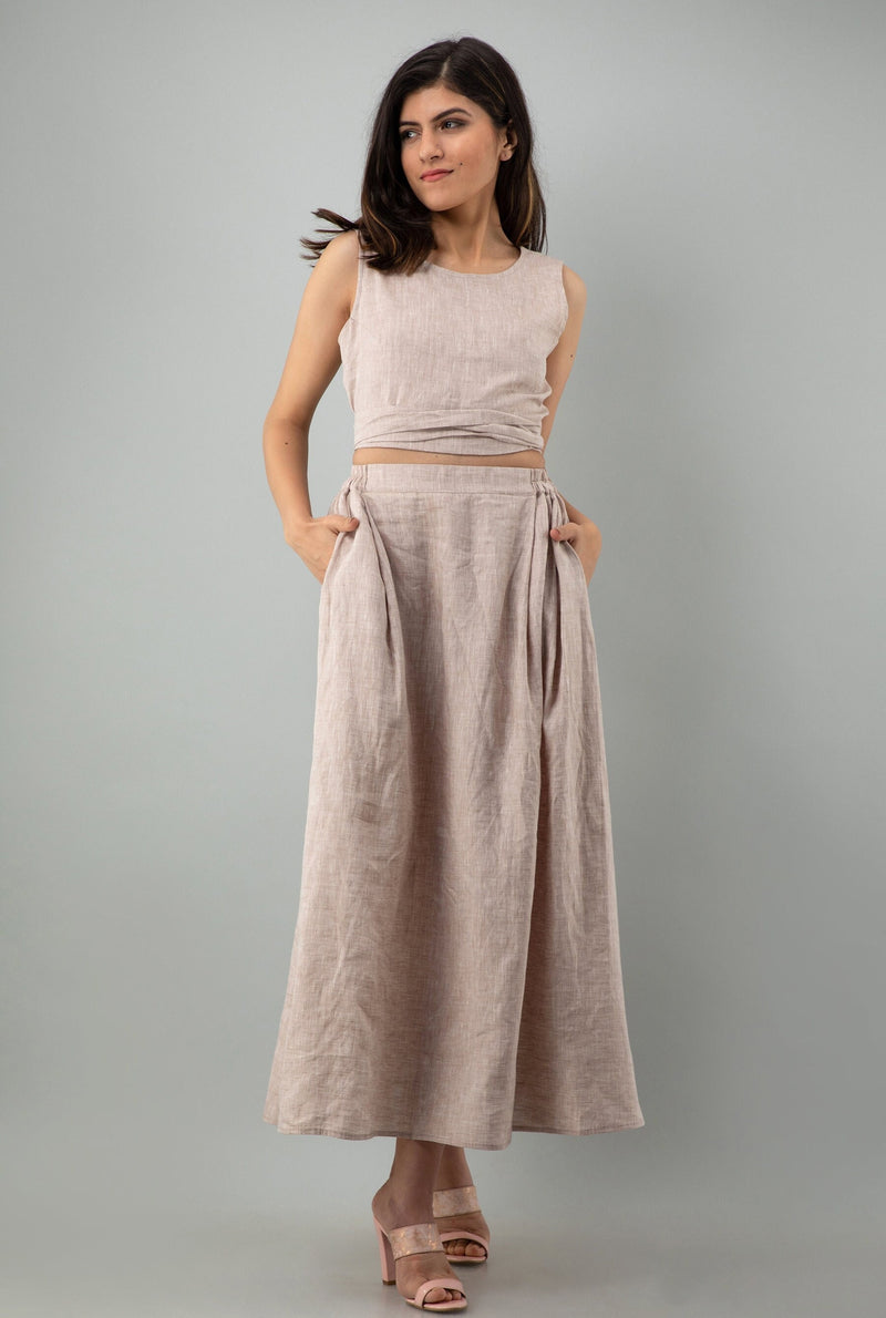 Linen Crop Top and Maxi Skirt Set, photo 2