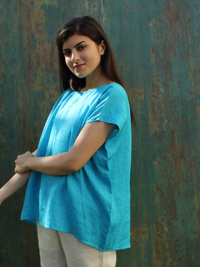 Oversized Square Linen Top, photo 3