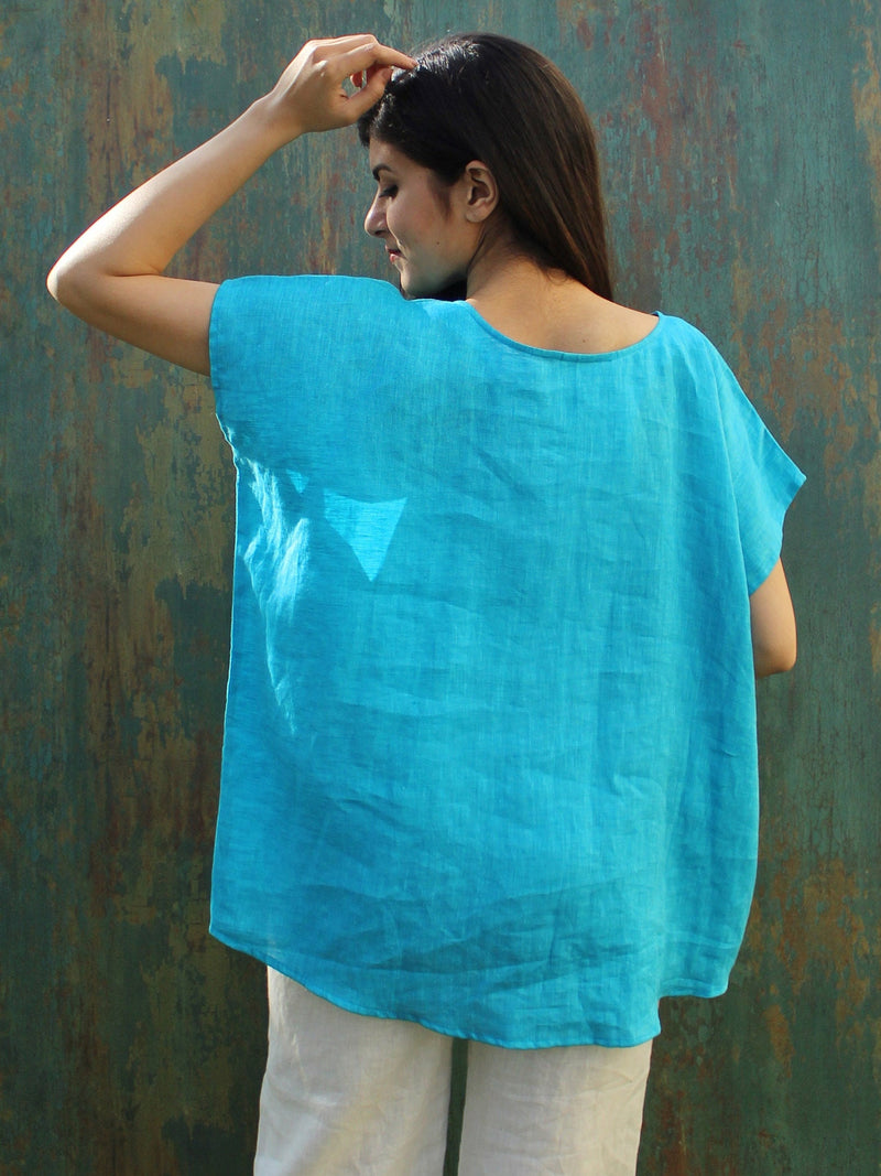 Oversized Square Linen Top, photo 4