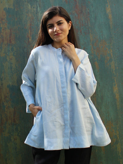 Light Blue Linen Tunic Top, photo 2