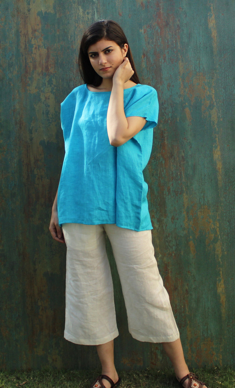Oversized Square Linen Top, photo 2