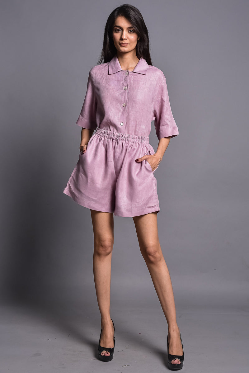 Linen Shorts Set for Women, Two Piece linen set women, Relaxed Linen Shirt and Shorts, Linen Loungewear, Gift for Mom