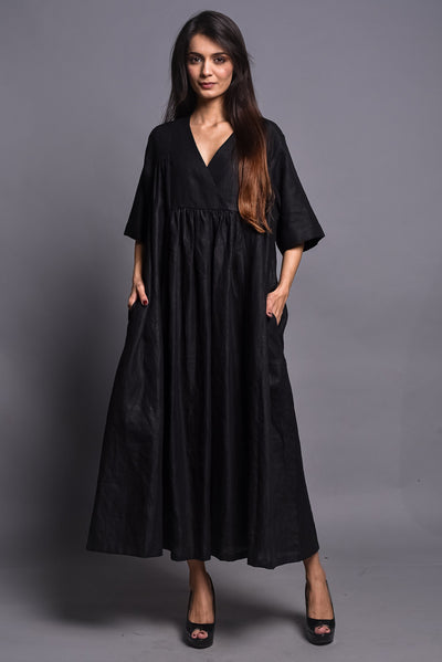 Washed Linen Maxi Dress, Wrap Style, photo 5