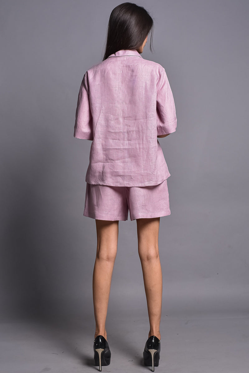 Linen Shorts Set for Women, Two Piece linen set women, Relaxed Linen Shirt and Shorts, Linen Loungewear, Gift for Mom