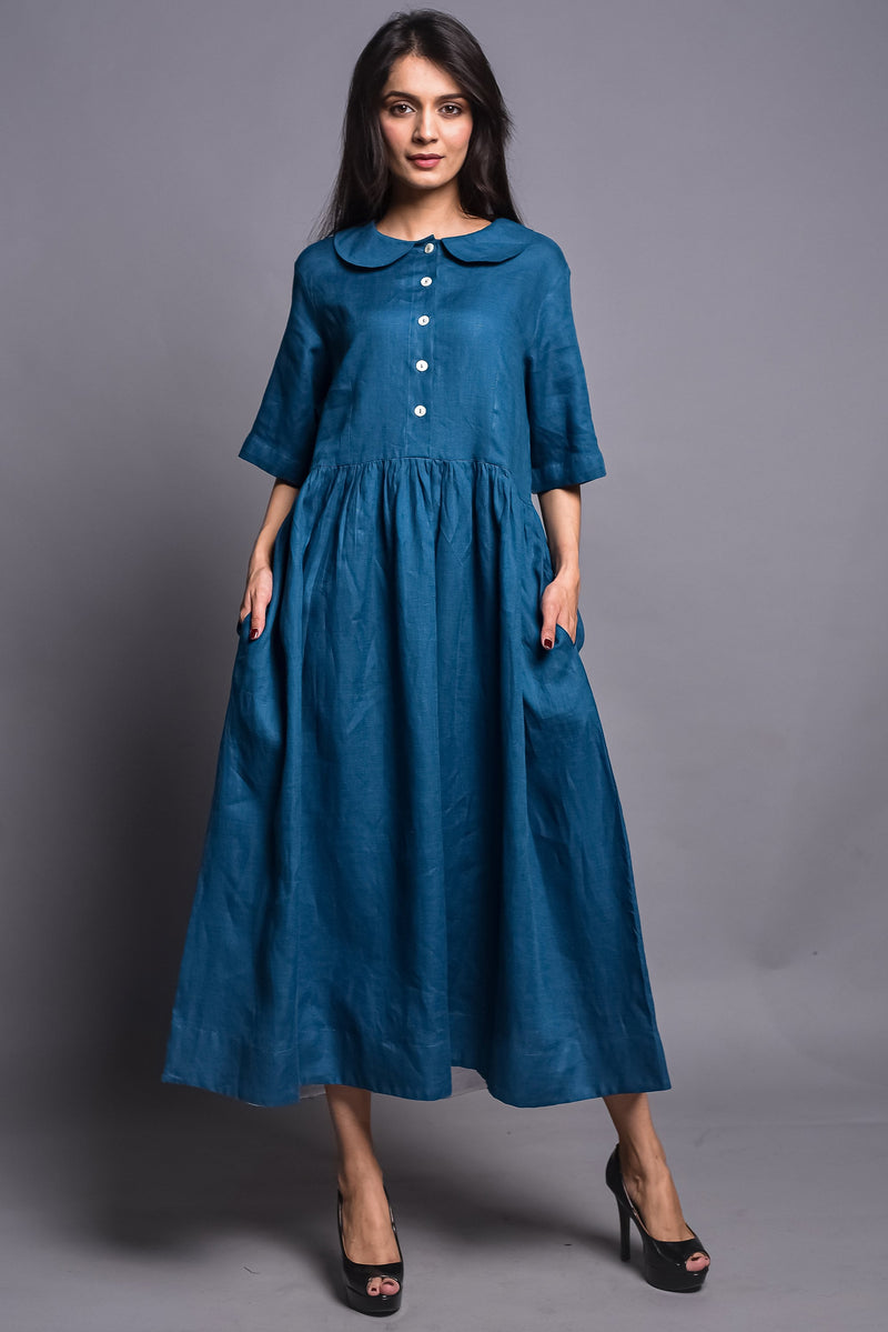 Women vintage linen dress, Plus size clothing, oversize bridesmaid dress casual loose soft dress handmade clothing