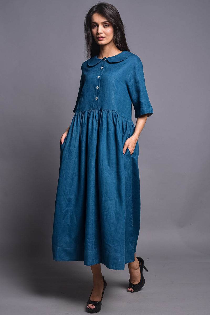 Women vintage linen dress, Plus size clothing, oversize bridesmaid dress casual loose soft dress handmade clothing