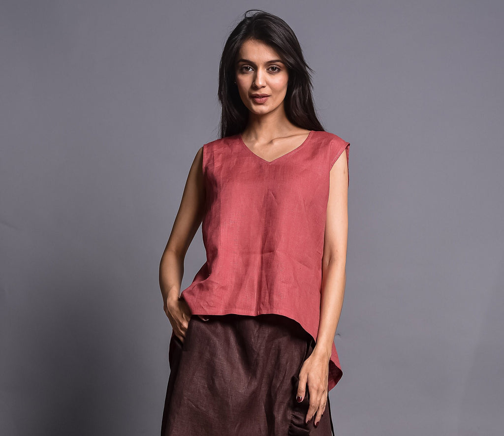 Women Linen Tops, Linen sleeveless top, Summer blouse, Plus Size Linen Top, plus size clothing