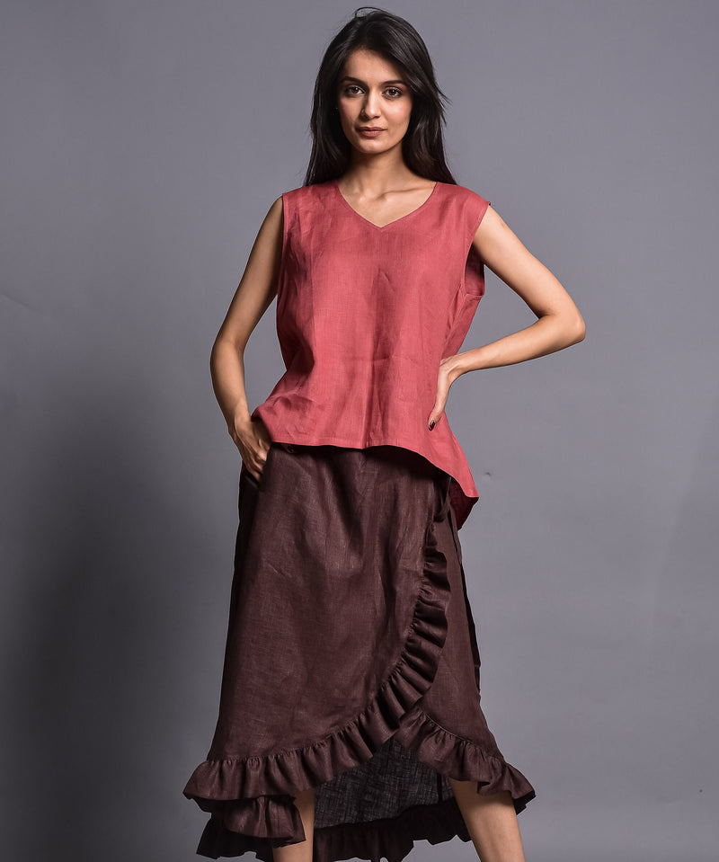 Sleeveless V-Neck Linen Top, photo 4