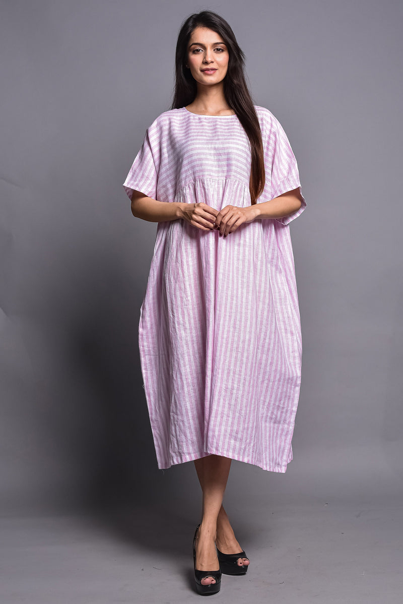 Striped Linen Midi Dress, Boxy Fit, photo 2