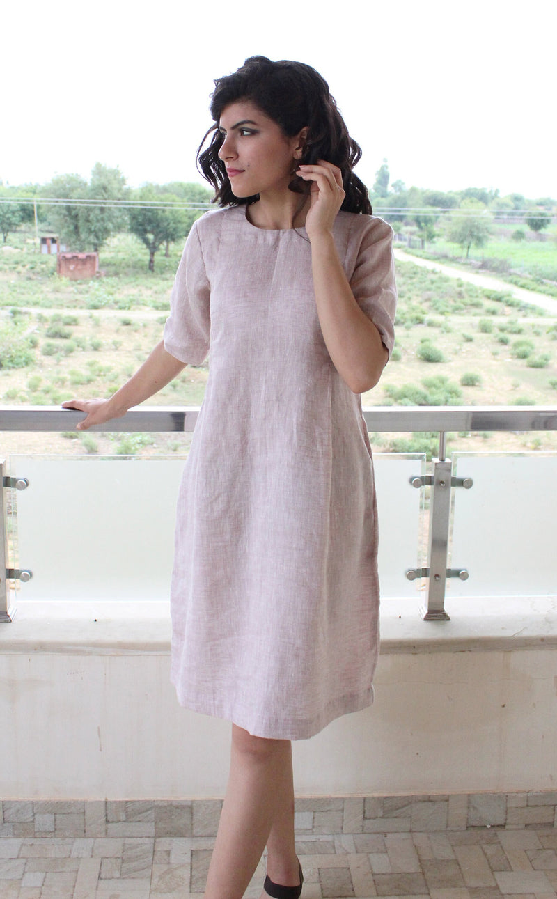 Loose Linen Midi Tunic Dress: Soft, Relaxed Fit - Plus Size Available