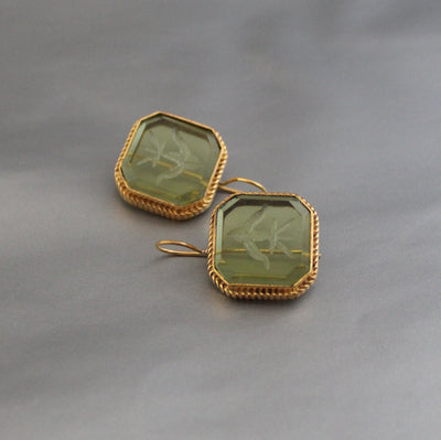 Green Intaglio Earrings, Everyday Gold, photo 5