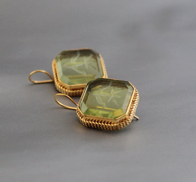 Green Intaglio Earrings, Everyday Gold, photo 7