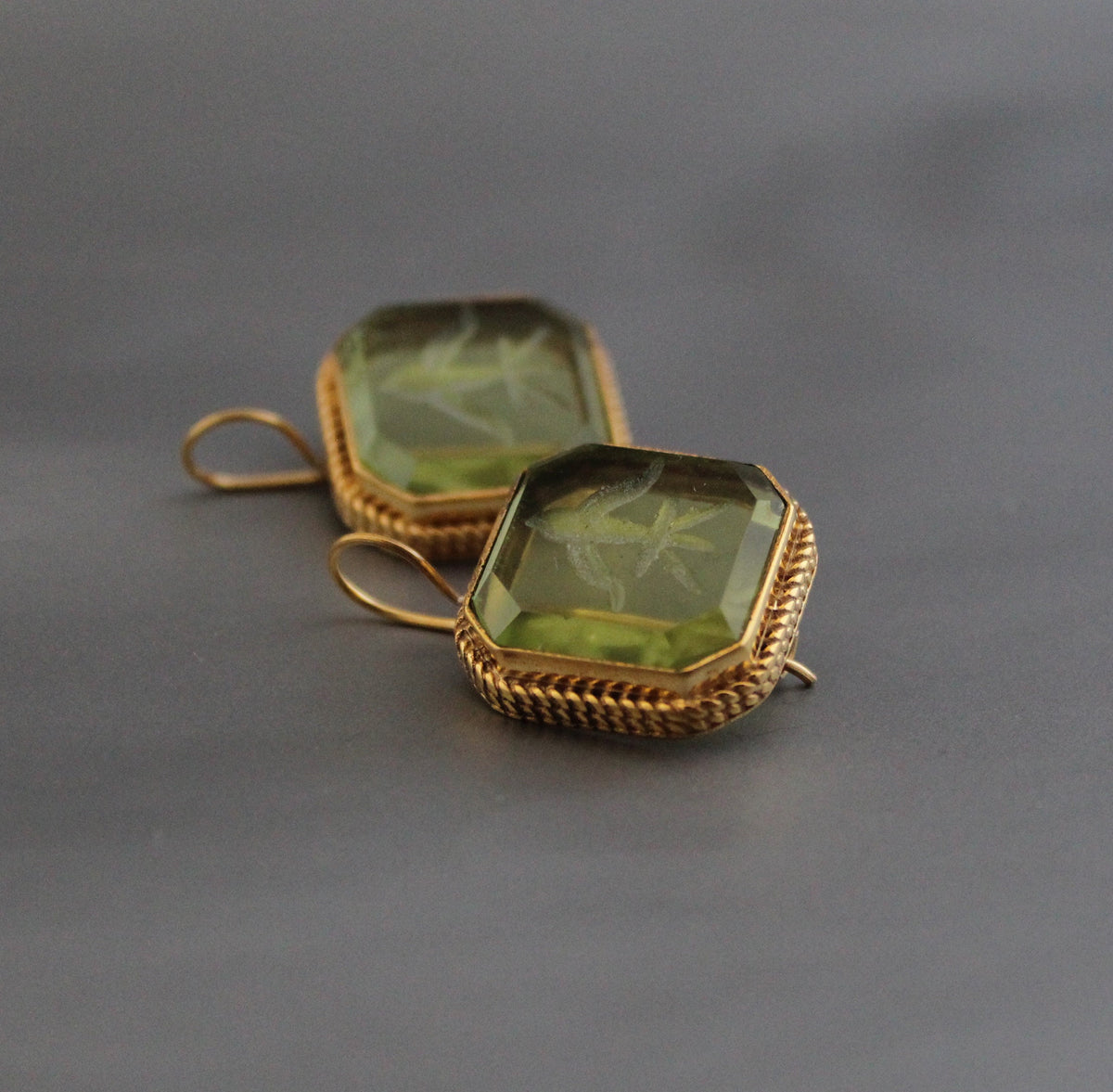 Green Intaglio Earrings, Everyday Gold, photo 6