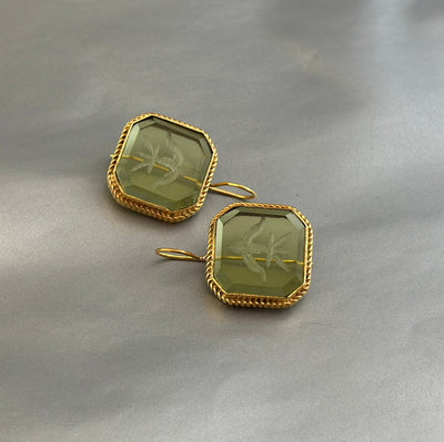 Green Intaglio Earrings, Everyday Gold, photo 10