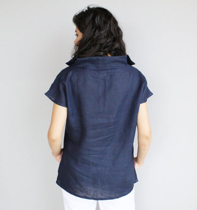 Boho Loose V-Neck Linen Blouse, photo 4