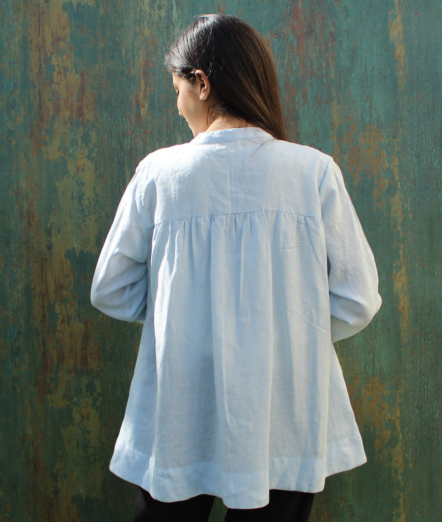 Light Blue Linen Tunic Top, photo 5
