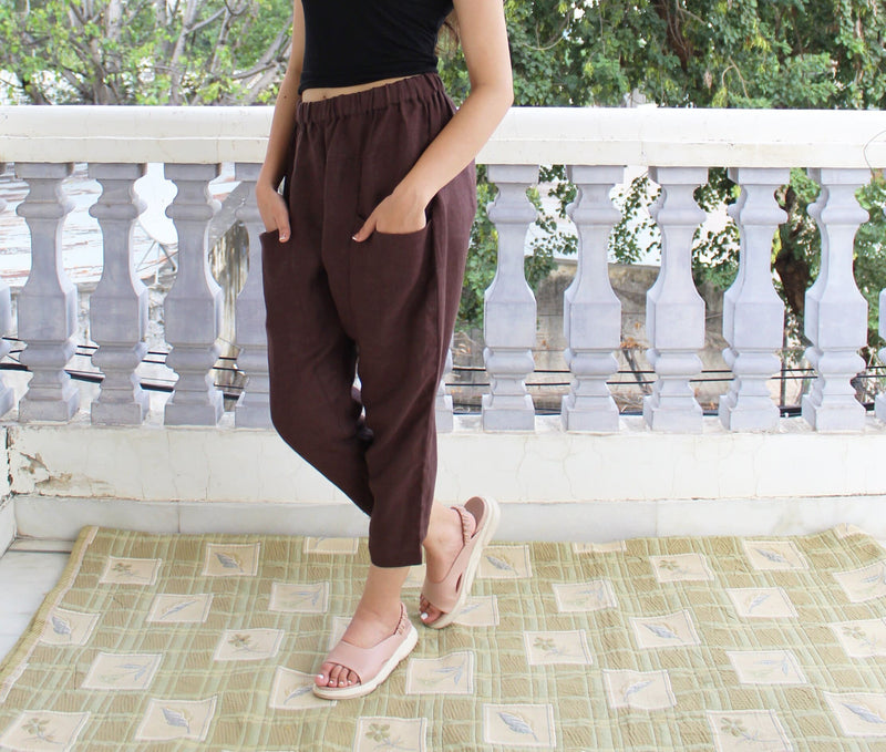 Tapered Linen Trousers with Pockets, photo 4