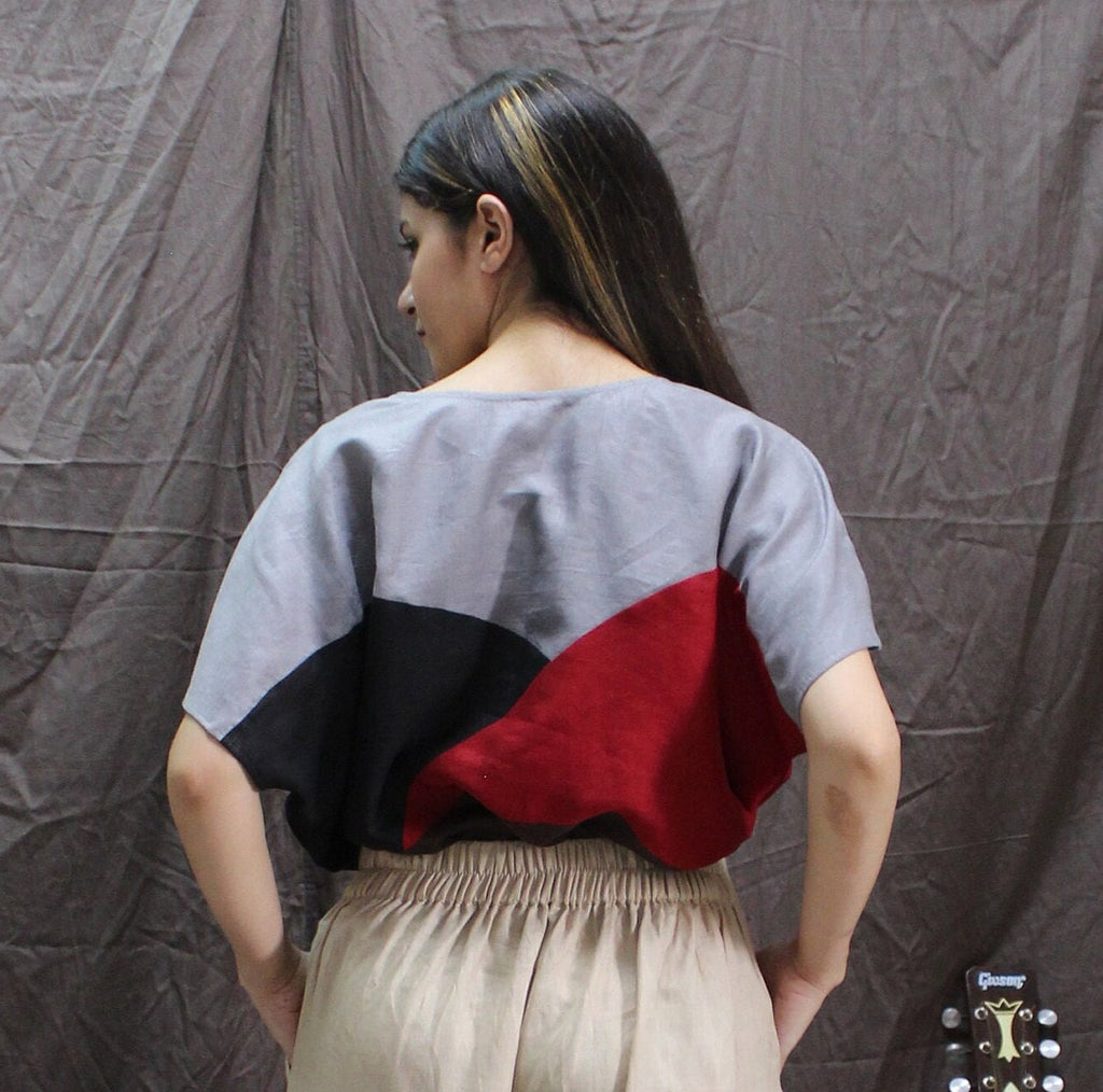 Oversized Multi-Color Linen Top: Boxy Plus Size Blouse, OEKO-TEX Tested