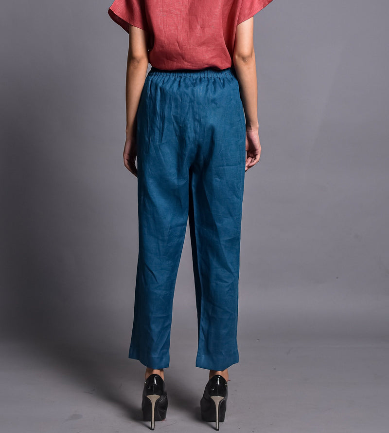 Elastic Waist Linen Harem Pants, Women's Summer Trousers, Elastic Waist Pants, Premium Linen Clothing for Women