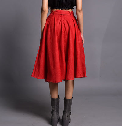 Women's Linen Circle Skirt with Belt, photo 3