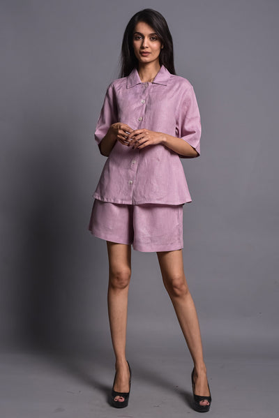 Linen Shorts Set for Women, Two Piece linen set women, Relaxed Linen Shirt and Shorts, Linen Loungewear, Gift for Mom
