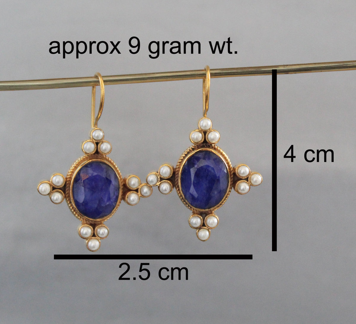 Emerald Oval Intaglio Earrings, 1920s Bridal Style, Gold, photo 3