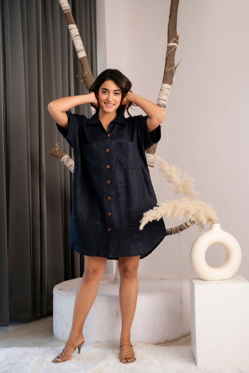 Oversized Linen Shirt Dress, Long Sleeve, photo 3