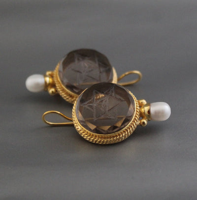 Merkaba Sacred Geometry Earrings, Gothic Gold, photo 8