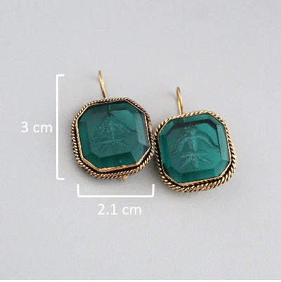 Green Intaglio Earrings, Everyday Gold, photo 3