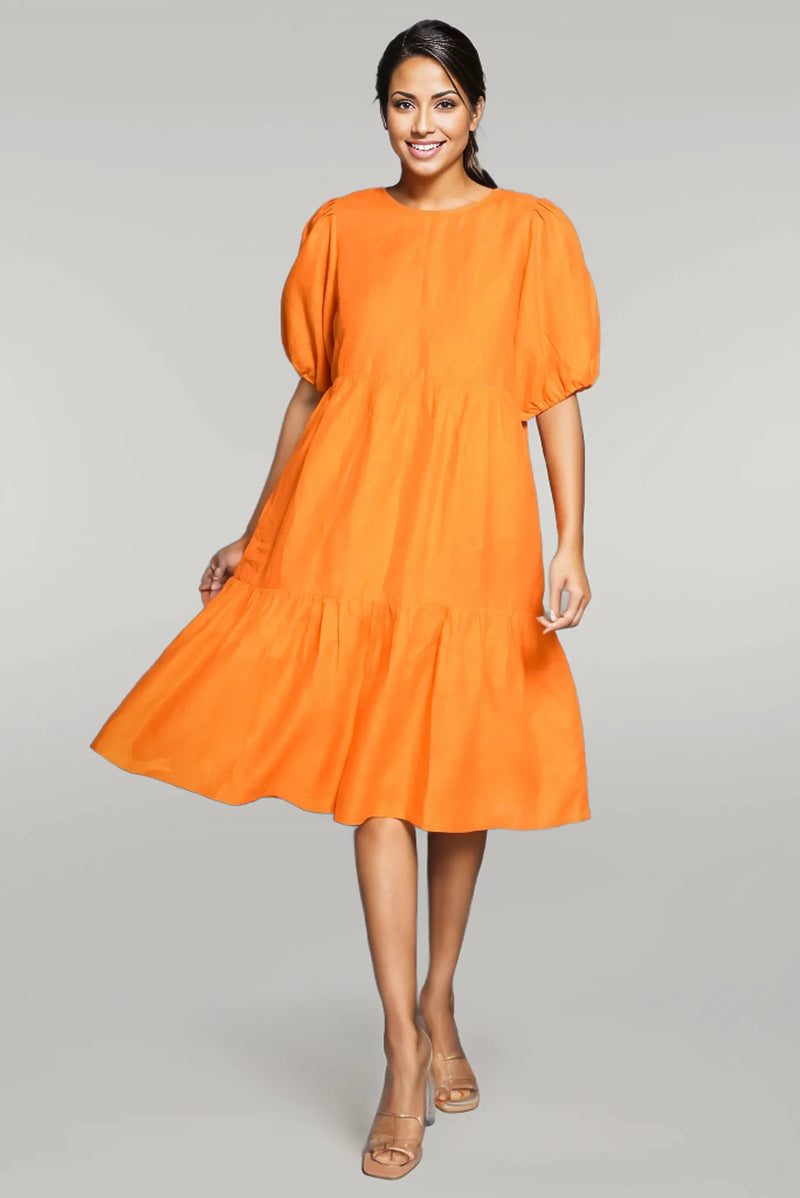 Pure Linen Dress, Saffron Dess, Natural Linen Summer Dress, Linen Midi Dress, Linen Tunic Dress, Plus size clothing, Oversized dress