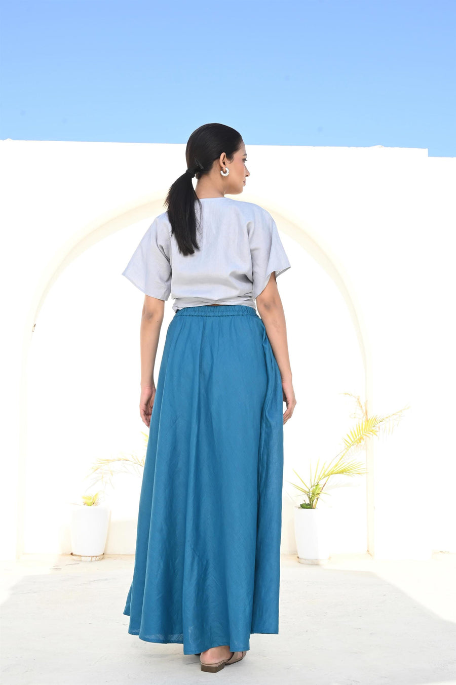 Soft Linen Wrap Blouse for Women, V Neck Short Sleeve Summer Top, Ethical Natural Fabric Clothing, Woman's Linen Top, Loose Linen Blouse
