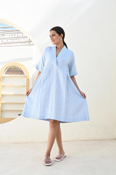 Light Blue Linen Tunic Dress, photo 4