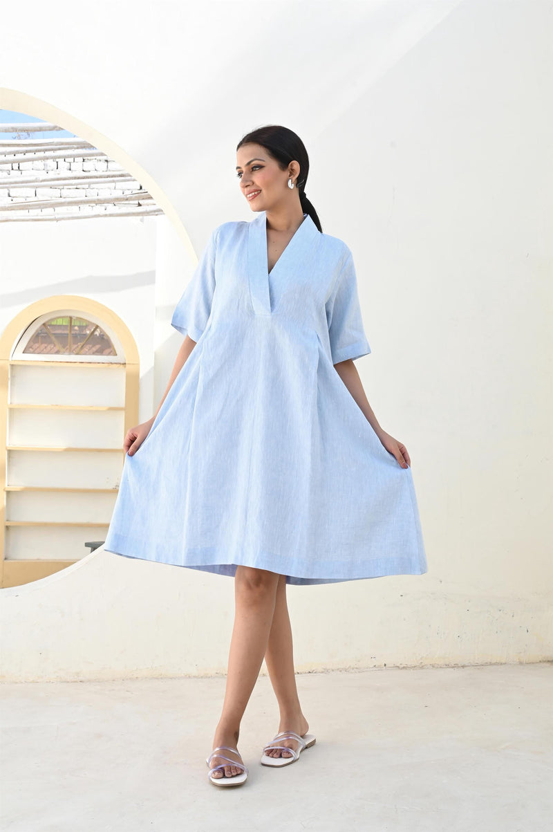 Light Blue Linen Tunic Dress, photo 4