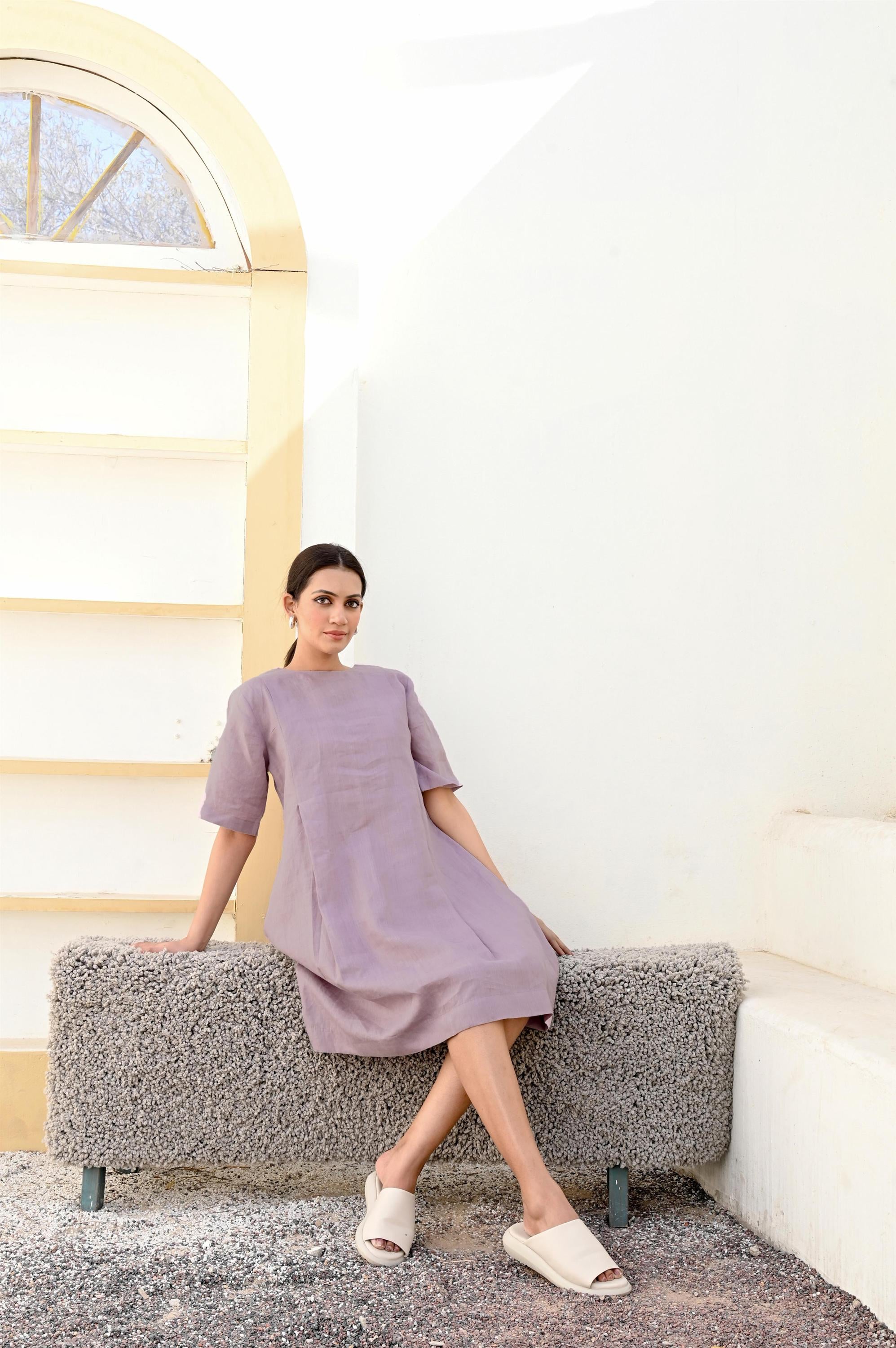 Linen Tunic Dress, Midi Length Linen Dress, Plus Size Clothing, Loose Linen Dress, Linen tunic, Christmas Gift for Her,Oversized Tunic Dress